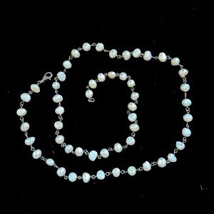 SILPADA Sterling Silver & Freshwater Pearl Chain Beaded Necklace